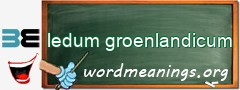 WordMeaning blackboard for ledum groenlandicum